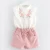 Import lx20765a summer kids two-piece embroider clothes girls set wholesale children&#039;s boutique clothing from China