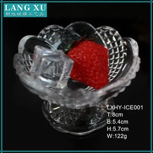 LXHY-ICE001 crystal footed clear yogurt packaging cups yogurt bowls