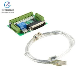 MACH3 Interface board 5 Axis CNC Breakout Board With Optical Coupler USB Cable For Stepper Motor Driver Controller