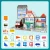 Magnetic Tiles Theme Set School Hospital Police Station Magnet Self Adhesive Backing Stick-On Sheet Combo w Car  Building block