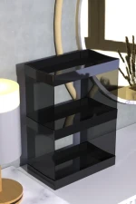 Makeup Organizer Make Up Organizers and Storage Large Cosmetic Display Cases Countertop Bathroom Dresser for Women Black