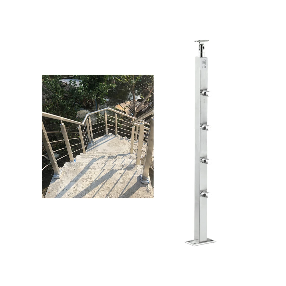 Manufacture Direct Sale Post Wire Railing Square Stainless Steel Glass Balcony Railing Cable Handrail Set Stair Deck Balustrade