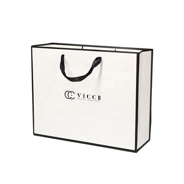 Manufacturers custom white retail paper packaging shopping bags for clothes