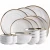 Import Marble Pattern Ceramic Dinnerware Set Gold Rim  Dinner Plate Porcelain Tableware Plate 6 Pcs/set from China