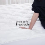 Mattress Pad Cover Cooling Quilted Mattress Topper 300TC 100% Cotton Bed Topper Down Alternative Fill