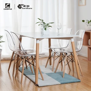 MDF wooden 4 or 6 chairs kitchen dining room furniture dinning table set