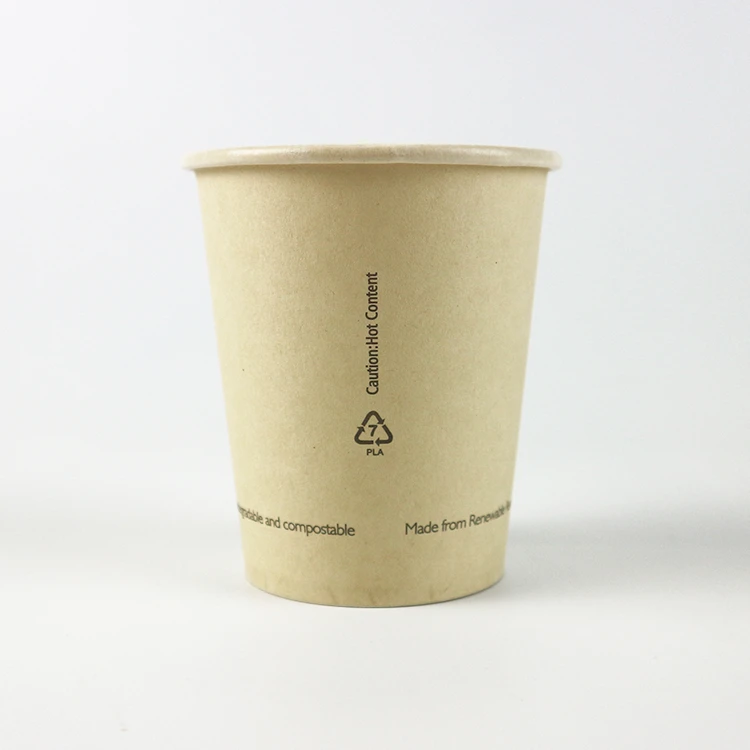Mellerio 8oz factory price pla coated disposable single wall bamboo fiber paper cups 8oz, Coffee paper cups