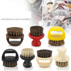 Men Shaving Face Hair Barber Cleaning Brush Black ABS Handle Boar Bristle Finger Beard Brush