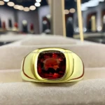 Mens Beautiful Garnet Gemstone Handmade Ring in 925 Sterling Silver for Engagement Wedding Gift Party or Anniversary