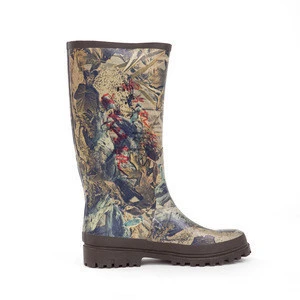 Mens Gender Fashion Rubber Material Hunting Camouflage Wellington Boots