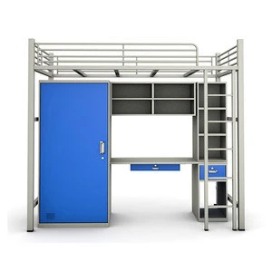 metal loft bed designs steel college dormitory bunk bed with desk and locker