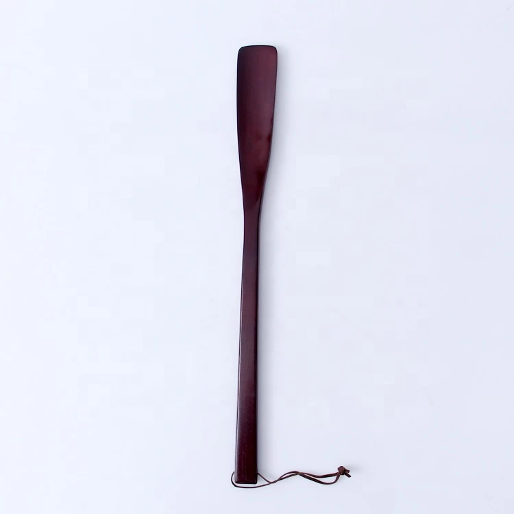 Middle red grass wood 30cm long handled shoe horn