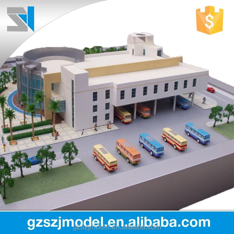 Miniature bus station model making, Scale model supply for project bidding