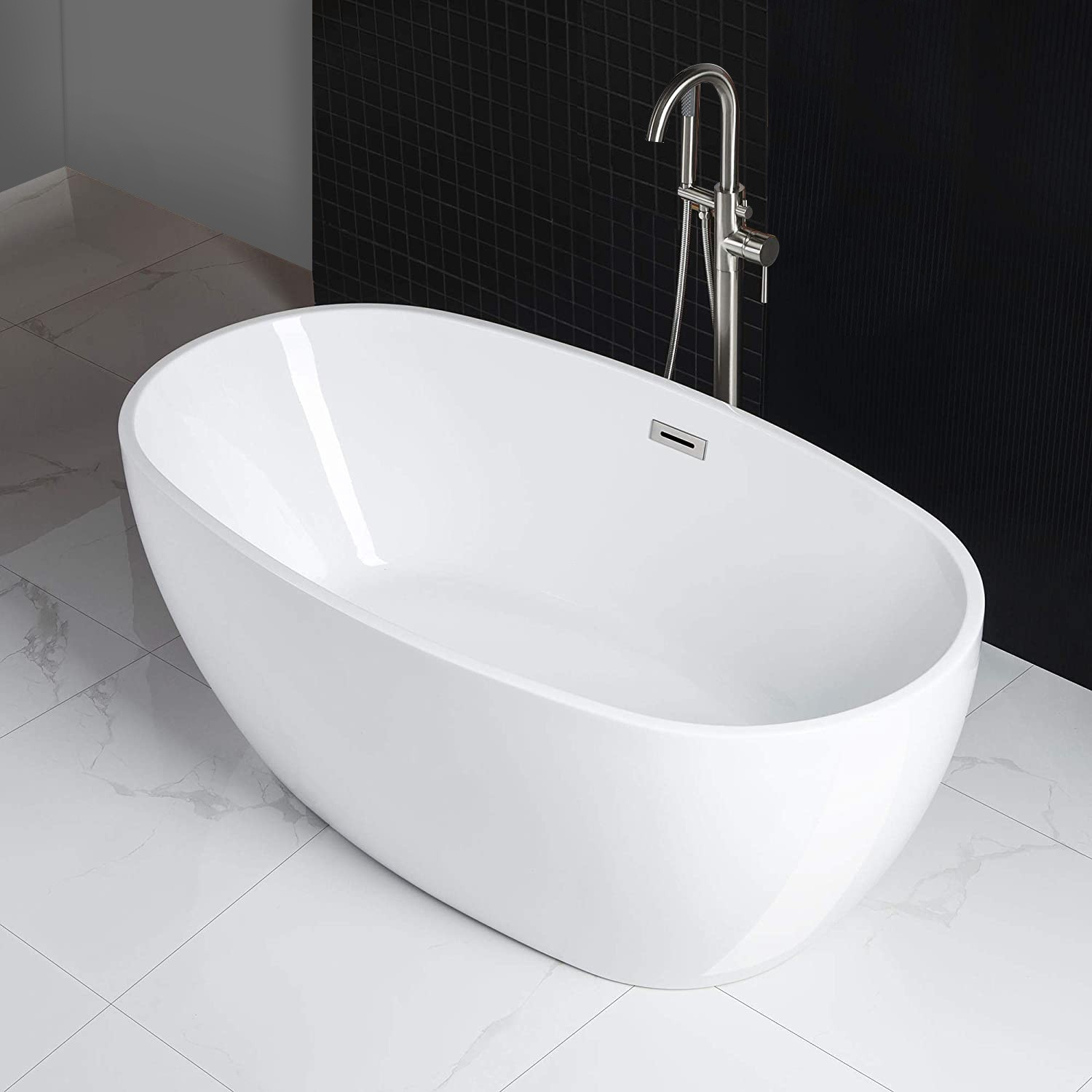 Buy Model 001, 67′ ′ L* 31.5′ ′ W * 22.88′ ′ H Acrylic Freestanding Oval Soaking Bathtub With