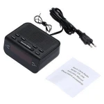Modern Design Compact Digital Alarm Clock FM Radio with Dual Alarm Buzzer Snooze Sleep Function Red LED Time Display