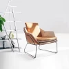 modern Light luxury leisure chair fabric chair stainless steel lounge living room chair