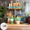 Modern round Wooden Shelf Storage Rack from China Professional Kitchen Accessories Utensils Organizer for Camping