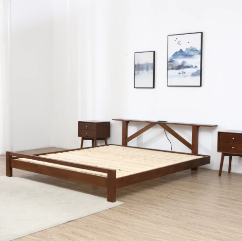 Modern solid wood bed hot sale white oak bedroom furniture 1.5M bed