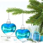 Monsoon High Quality Glass Christmas Hanging Ornament Heart Pendant Christmas Tree Decorations Luxury New Year Gifts For Family