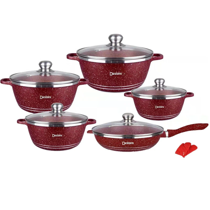 multi function kitchenware non stick granite aluminum cookware set fry pan  kitchen cookware set