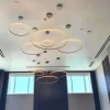 Multi-shape ODM OEM ring indoor decoration high ceilings modern round hotel lamp restaurant led chandelier