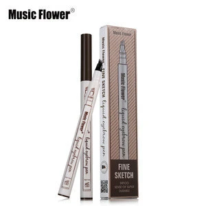 Music Flower Patented Microblading Eyebrow Tattoo Pen Waterproof Fork Tip Eyebrow Ink Pencil 4 Heads Liquid Eye Brow Makeup