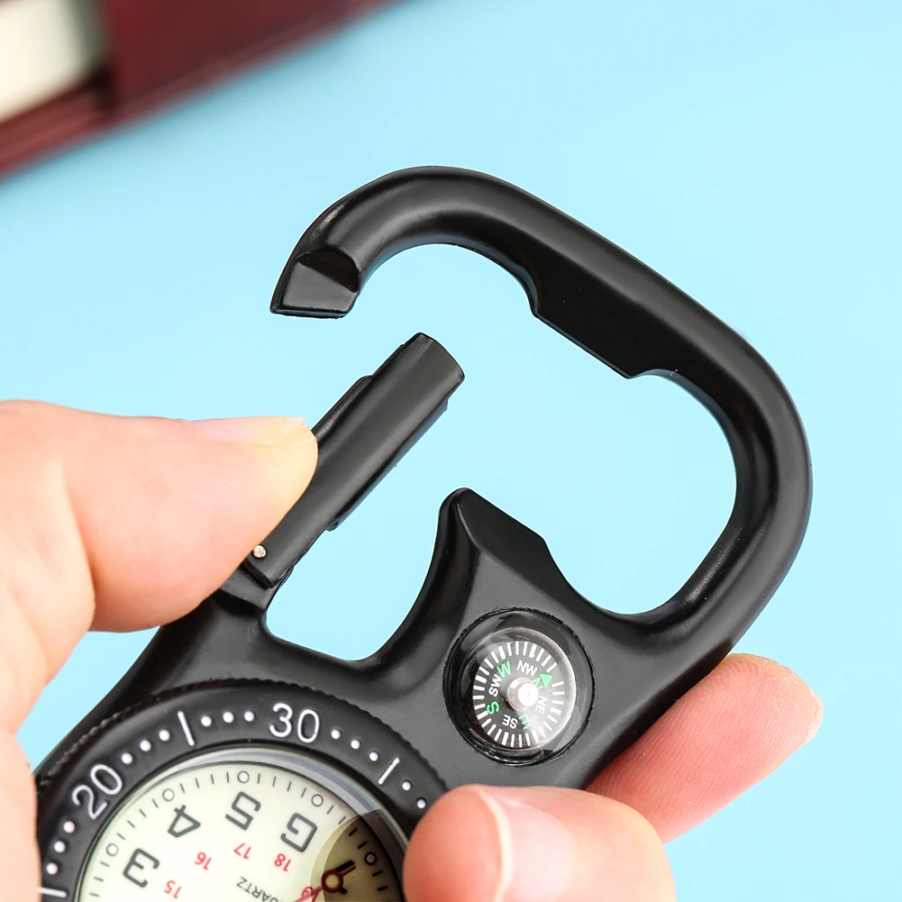 Mutifunctional compass pocket watch compass luminous pocket watch clipon carabiner pocket watch