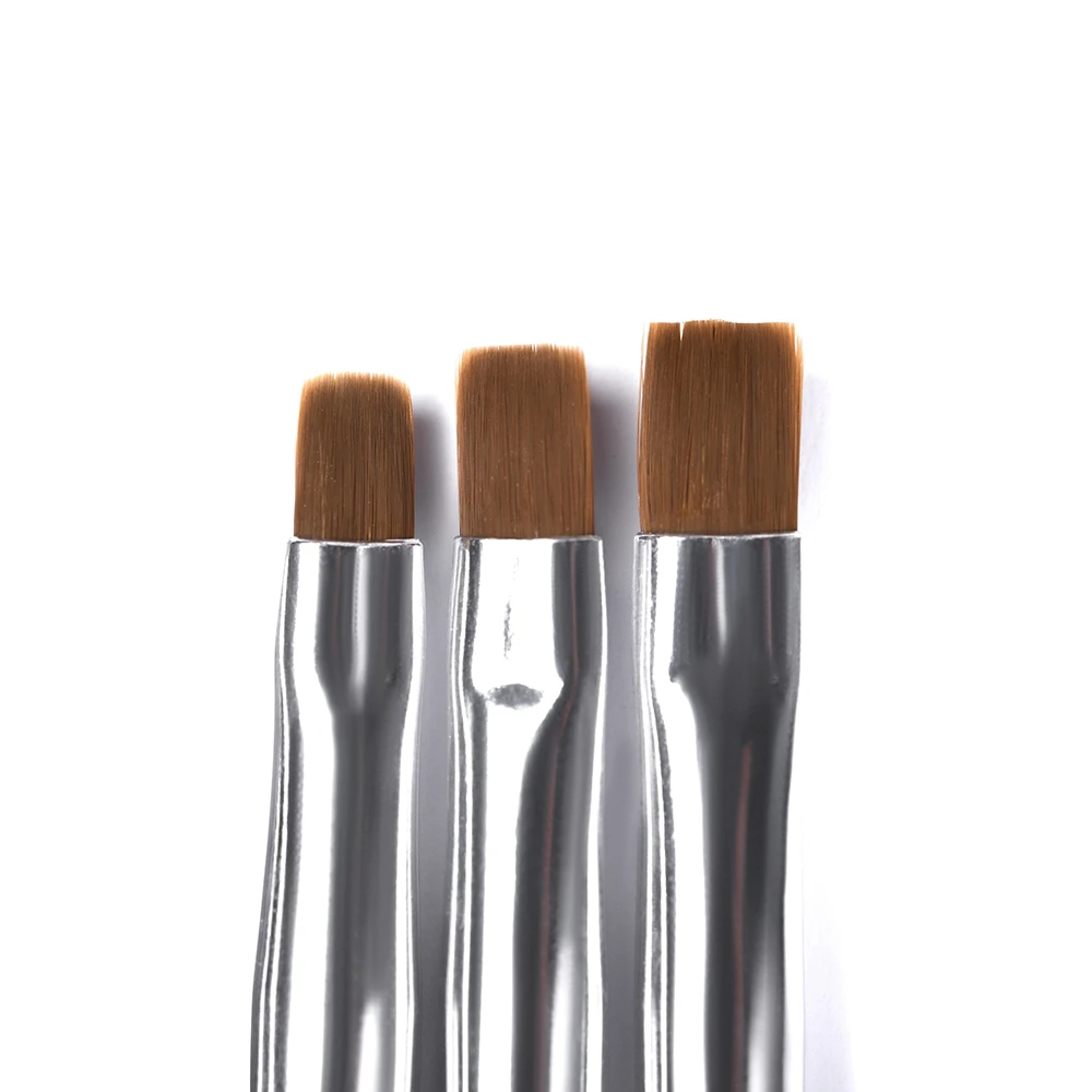 Nail Art Brush Professional Acrylic UV Gel Nail Brush Flat Head Acrylic Purple Handle Painting Drawing Brush