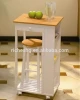 Natural bamboo with towel rack wooden hotel service trolley