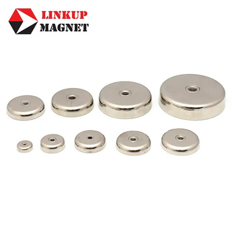 Buy Ndfeb Pot Magnet With Internal Threaded Hole Pot Neodymium Magnets ...