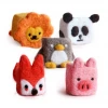 Needle Felting Kit Beginners Wool Felted Craft with Tutorial Cute Animals 5-in-1 Cube Set