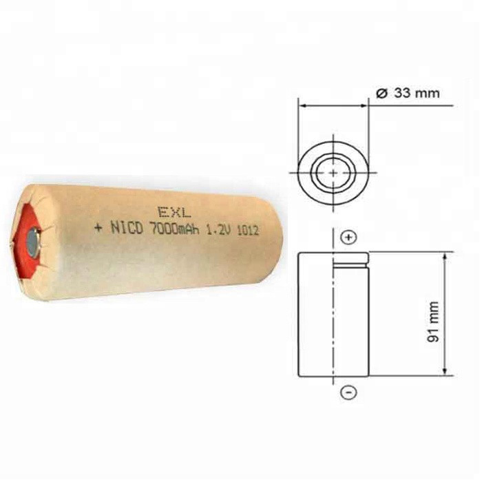 New Arrival ni-cd battery 1.2V F size 7000mAh NiCd rechargeable battery nickel cadmium battery high capacity