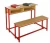 Import New design hot Sale School Two Seater Wood Desk and Chair Attached for Student from China