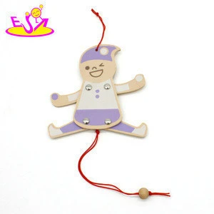 New design toddlers educational wooden puppet on a string W01A309