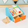 New design wholesale wooden cash register toy children&#39;s preschool education play house intelligence development