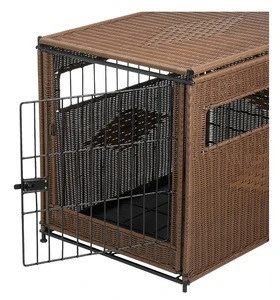 New Design Wicker Pet Residence Wicker Dog Crate Animal Cage Dog Kennel House