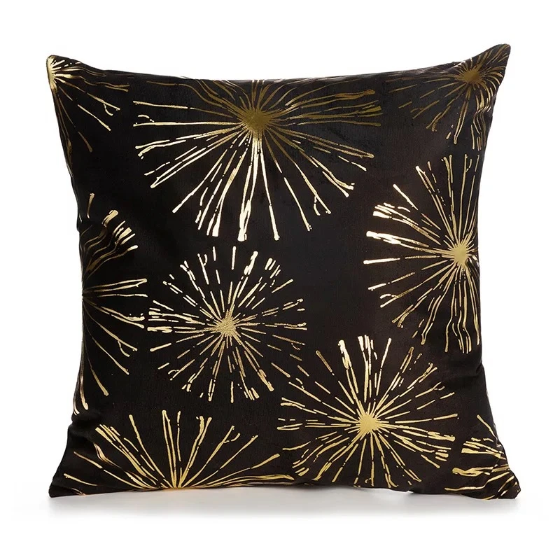 New Designs Black  Gold Foil Printed Cushion Sofa  Cover Decorative Throw Pillows For Home Sofa Chair Pillow Covers