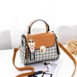 New Fashion Designer Woman Tote Bag Custom PU Leather Large Capacity Handbag Cover Lock Constracting Color Shoulder Bag