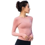 New fitness clothing for women autumn/winter sports running top quick dry T-shirt web celebrity slimming tight long sleeve yoga