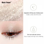 New Music Flower Design GMPC Waterproof 2 in 1 Liquid Eyeliner Mark Pen&Glitter Liquid Metallic Shimmer Pigmented Eyeshadow