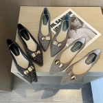 new style high quality women  flat dress pointed toe black casual flat shoes fancy ballerina pump