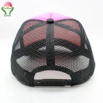 newest fashion custom young style blank pink/black trucker baseball mesh cap children hat / kids sport caps