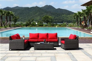 Newest outdoor 6 seater home balcony chatting  patio furniture  PE rattan sofa furniture outdoor rattan