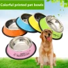 Non slip stainless steel Pet round shape pet  cat dog food bowl