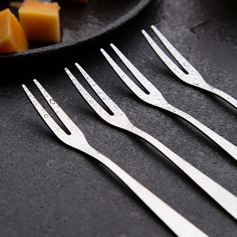 oem logo 304 stainless steel fruit fork cake fork