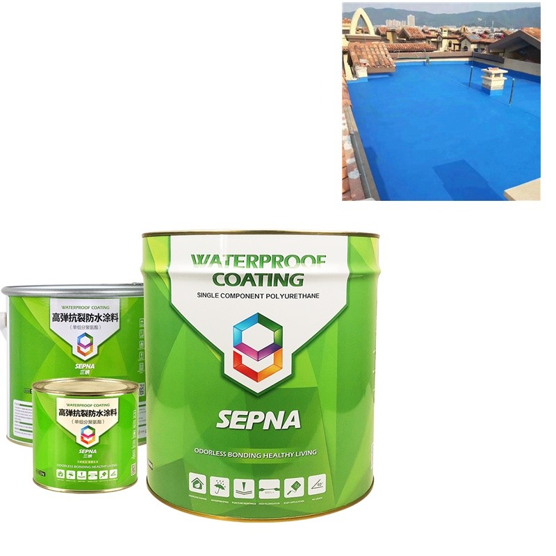 One Component water based colorful polyurethane elastic waterproof liquid coating paint for roof Bathroom kitchen