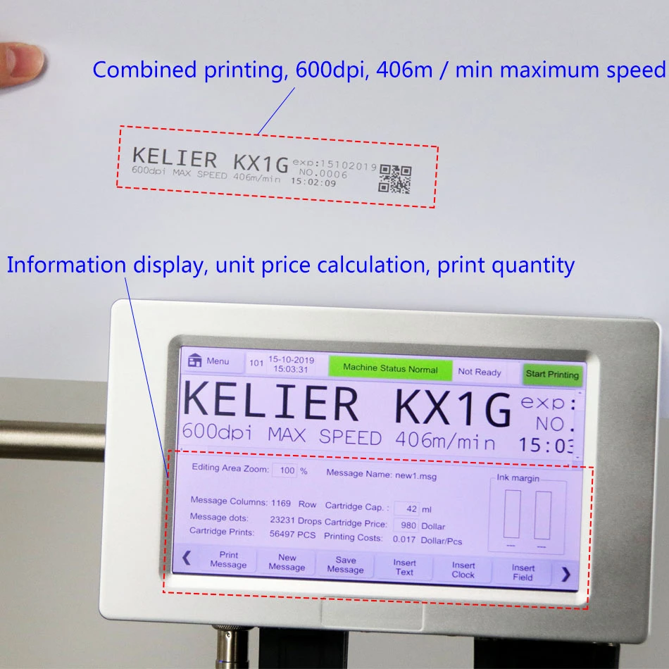 online Qr code printing Inkjet Batch Code Printers Print Machine For Code Marking On Wood Metal Plastic Carton