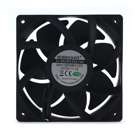 Original aidecoolr DC axial fan 120*120*25 axial brushless dc cooling fan  black frame green leaf axial flow fans