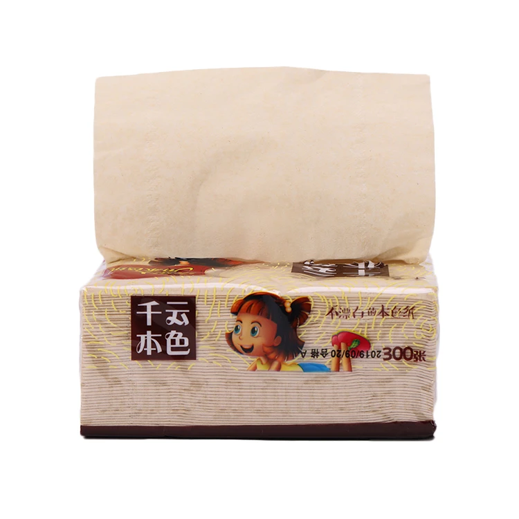 Original pulp natural color paper natural bamboo pulp facial tissue paper box no added sanitary paper towels household