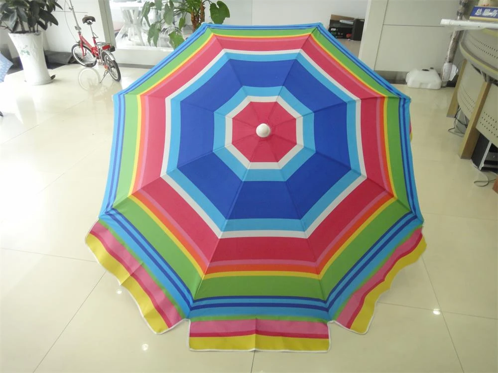 Outdoor 130cm Parasol Garden Commercial Grade Beach Umbrella With Fringe